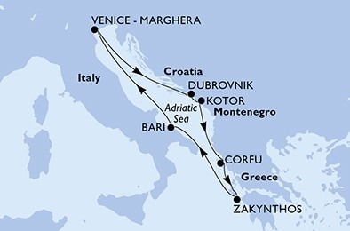 Krstarenje istočnim Mediteranom <h3 class='podnaslov' >MSC LIRICA</h3>