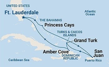 Grupno krstarenje istočnim Karibima <h3 class='podnaslov' > brod Sky Princess</h3>